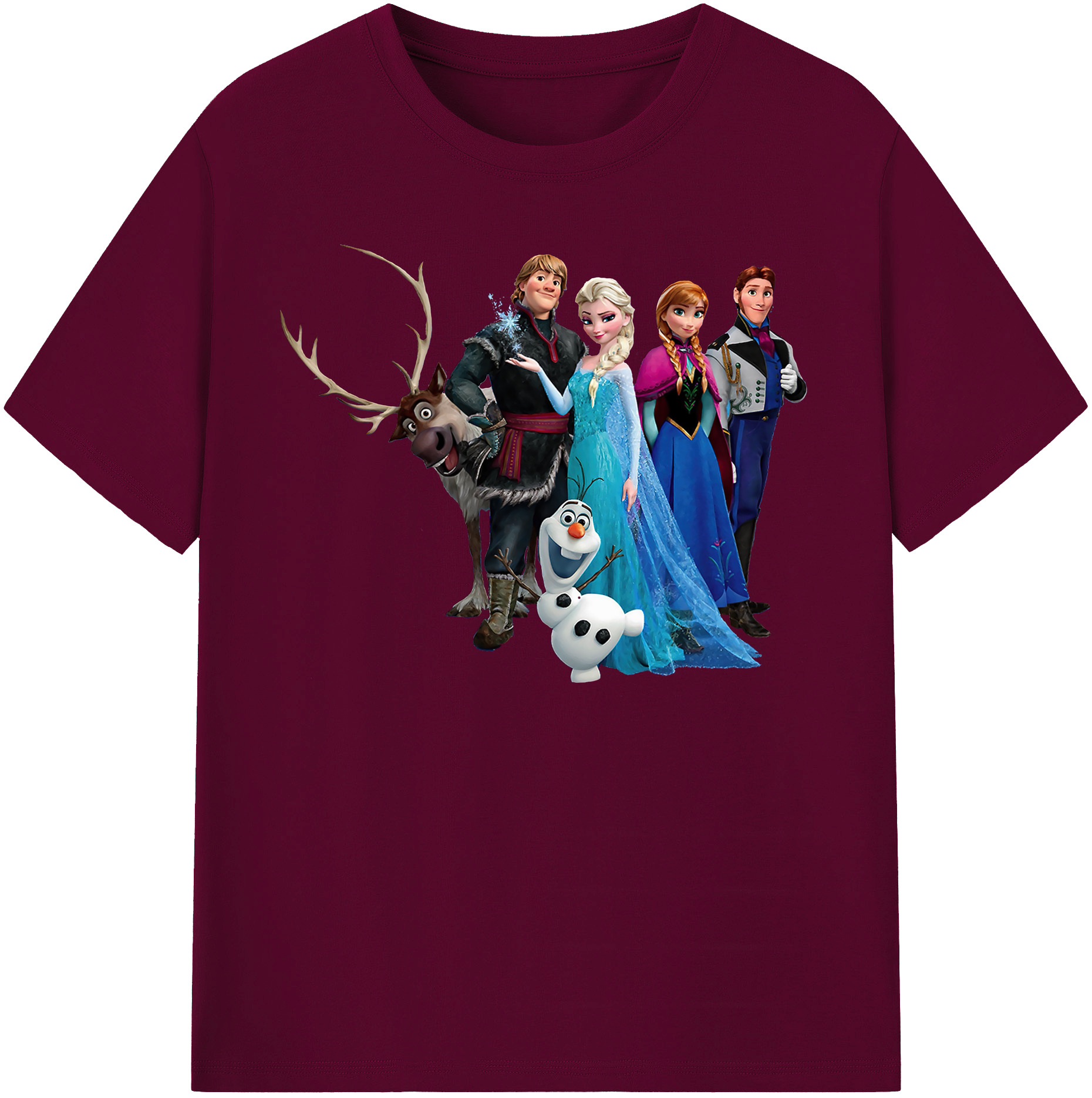 （画像用） アナと雪の女王 アンナ エルサ Frozen Anna Elsa レディースカジュアルプリントTシャツ（綿100％）